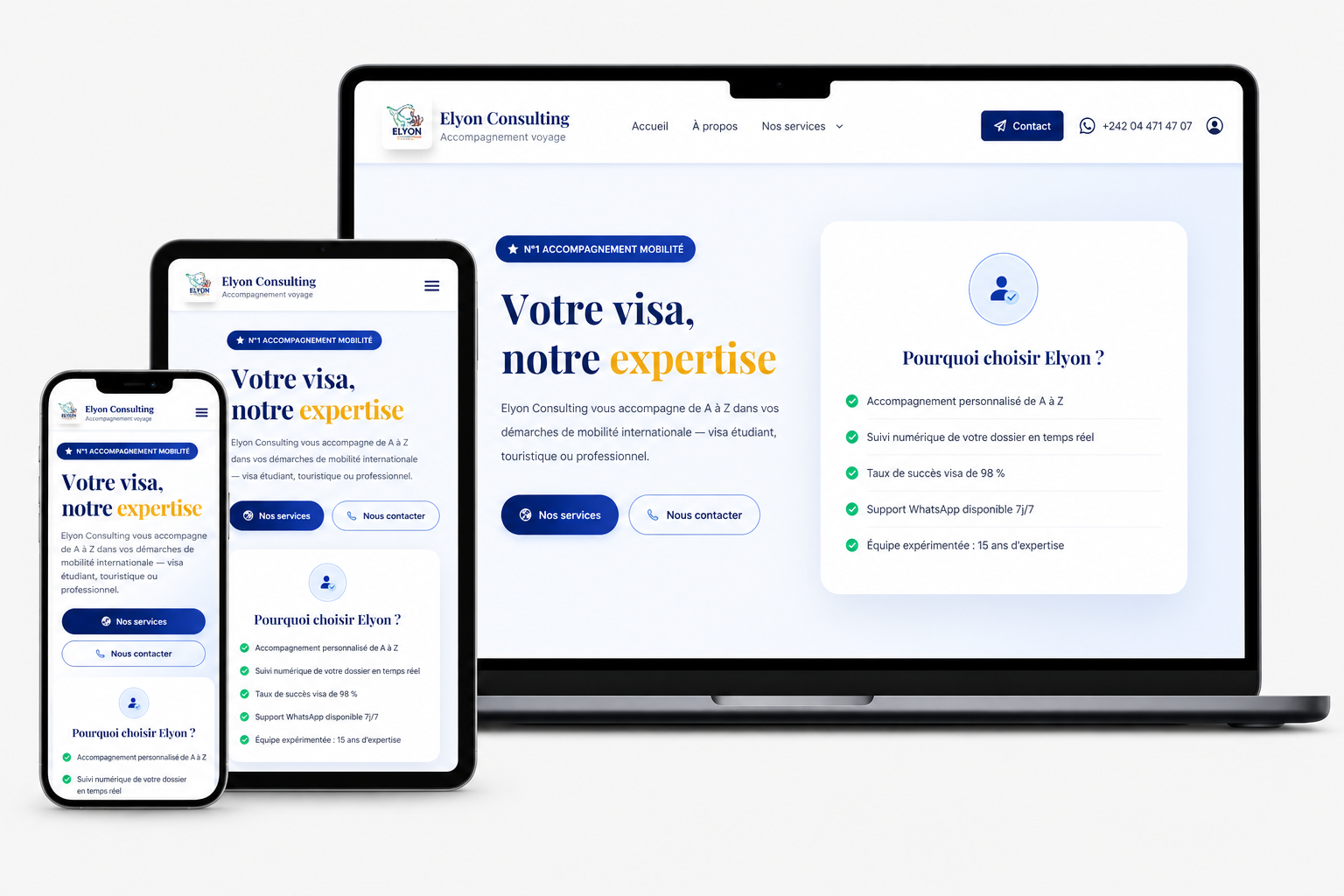 Mockup du site Elyon Consulting