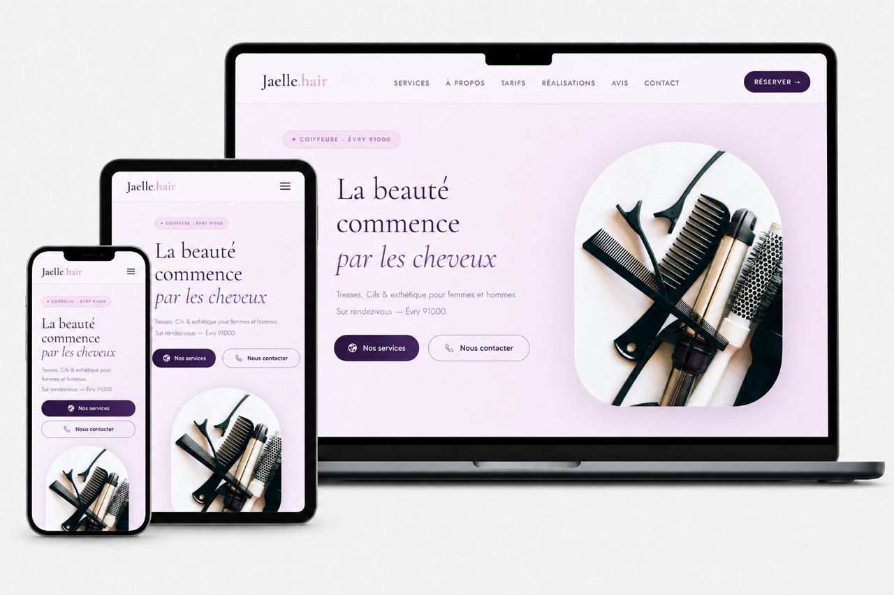 Mockup du site Jaëlle Hair
