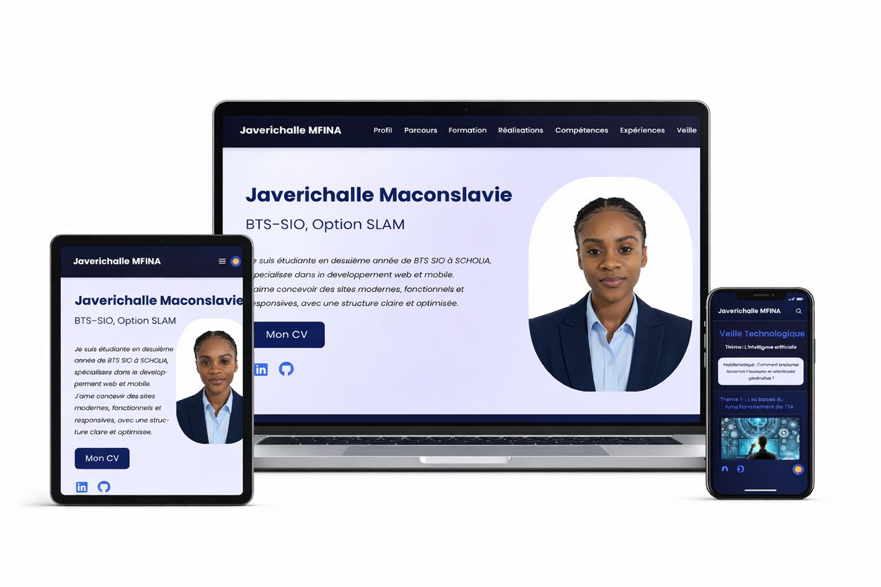 Mockup du portfolio développeur